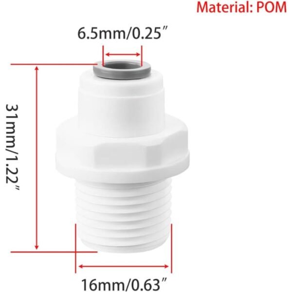 Adaptador recto de 1/4" a 3/8" hembra/rosca macho conector - Imagen 5