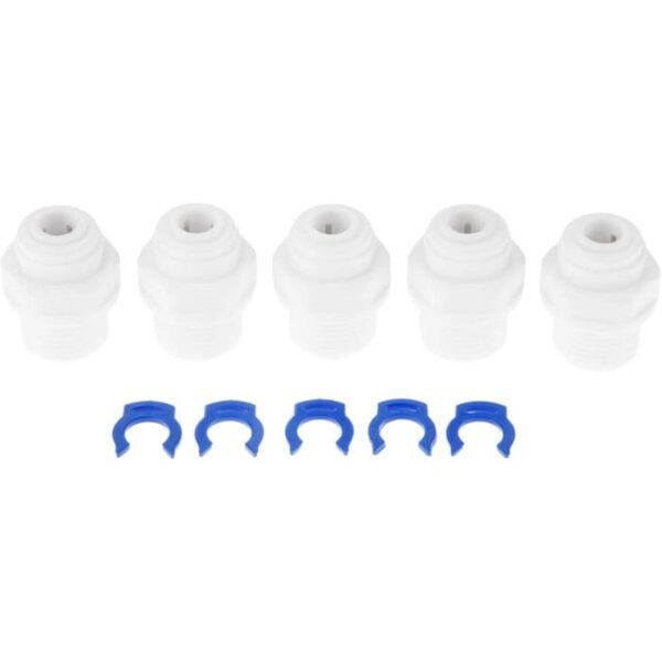 5 conectores de rosca macho 3/8 pulgadas, manguera OD de 1/4 pulgadas, rosca macho BSP