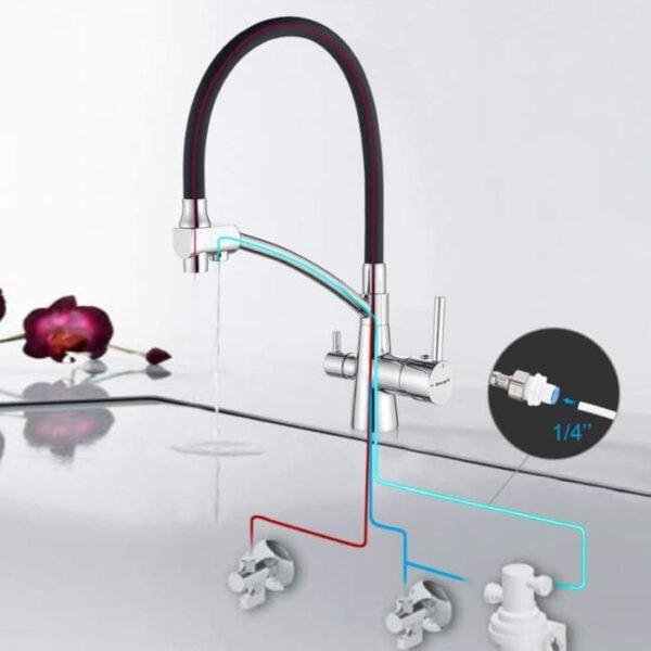Grifo de cocina RO con caño flexible y pulverizador - Imagen 2