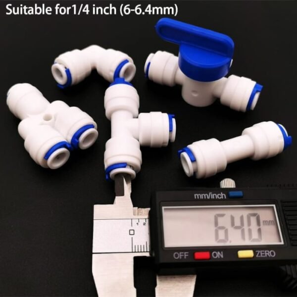 Kit para sistema RO de 12 piezas con tubo de 10m de 1/4" - Imagen 2