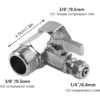 Válvula de cierre de bola adaptador en T 3/8 X 3/8 X 1/4" de cobre 3 vías - Imagen 2