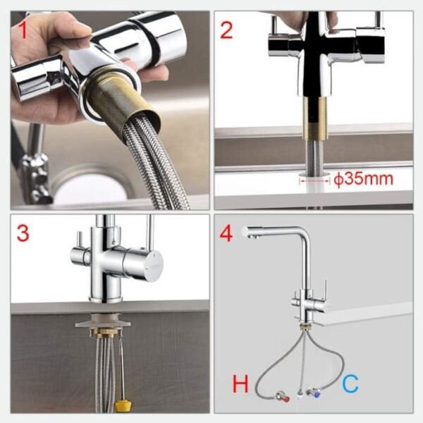 Grifo con 2 salidas y 3 vías eficiencia energética A++ - Imagen 4