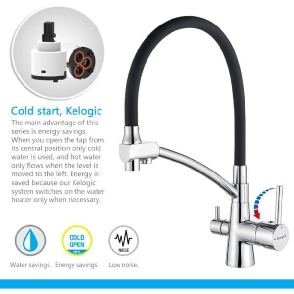 Grifo de cocina RO con caño flexible y pulverizador - Imagen 4