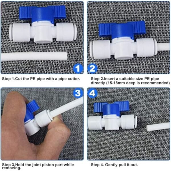 Tubo de 10m de 1/4" para sistema RO conexión (Y + T + I + L + tipo + válvula de Cierre) - Imagen 9