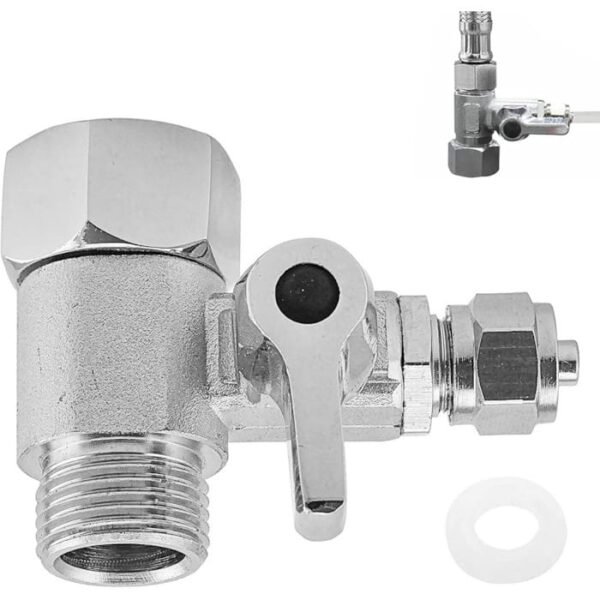 Válvula de cierre de bola adaptador en T 3/8 X 3/8 X 1/4" de cobre 3 vías