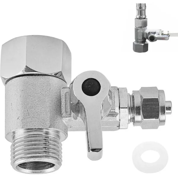 Válvula de cierre de bola adaptador en T 3/8 X 3/8 X 1/4" de cobre 3 vías