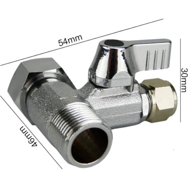 Válvula Smardy de cierre adaptador en T  3/8 x 3/8 x 3/8 pulgadas grifo - Imagen 3
