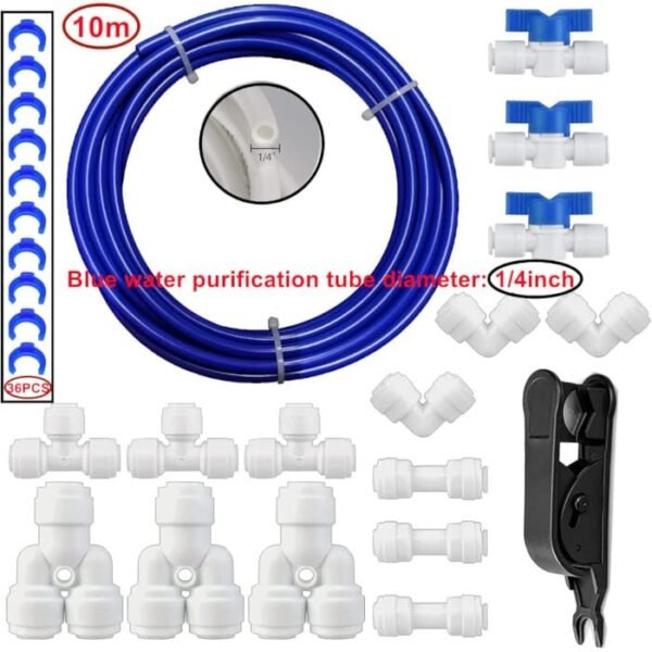 Tubo de 10m de 1/4" para sistema RO conexión (Y + T + I + L + tipo + válvula de Cierre) - Imagen 6