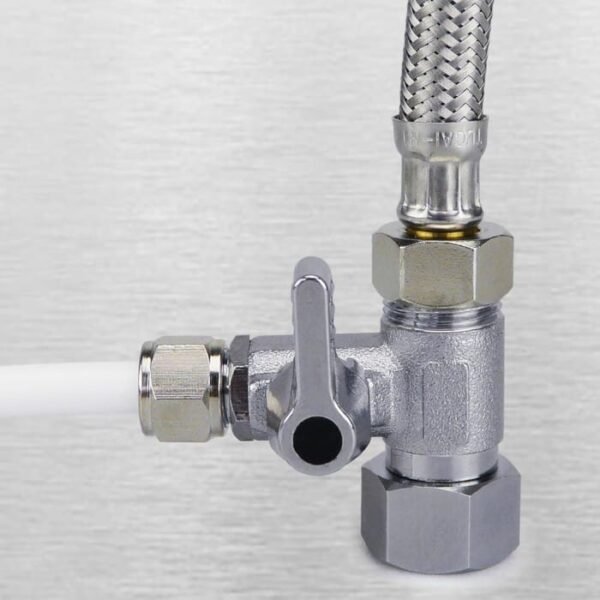 Válvula Smardy de cierre adaptador en T  3/8 x 3/8 x 3/8 pulgadas grifo - Imagen 4