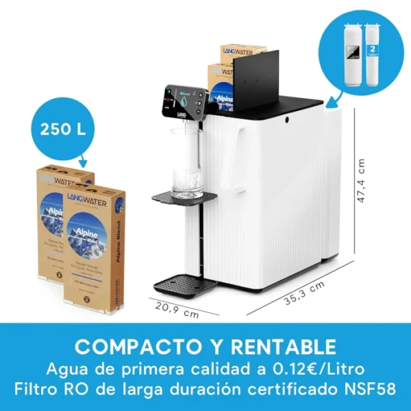 Dispensador encimera LANGWATER The Well2 y mineralización - Imagen 2