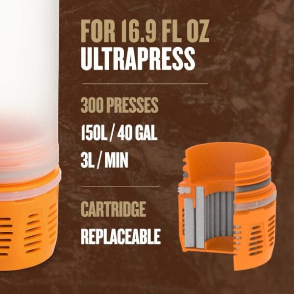 UltraPress Cartucho de filtro de repuesto Botella Grayl - Imagen 4
